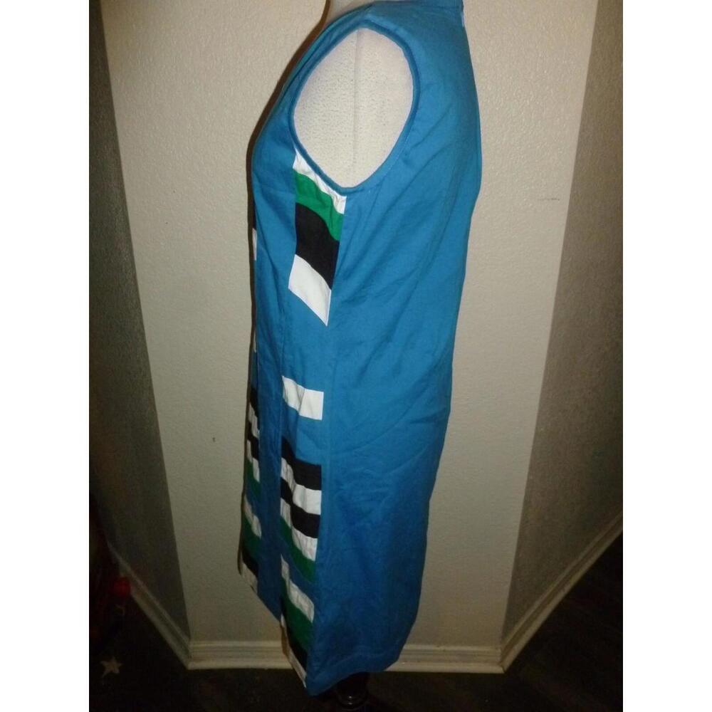 ALMATRICHI Blue Stripe Stretch Sheath Dress Cotton sz‎ 44 - Picture 4 of 5